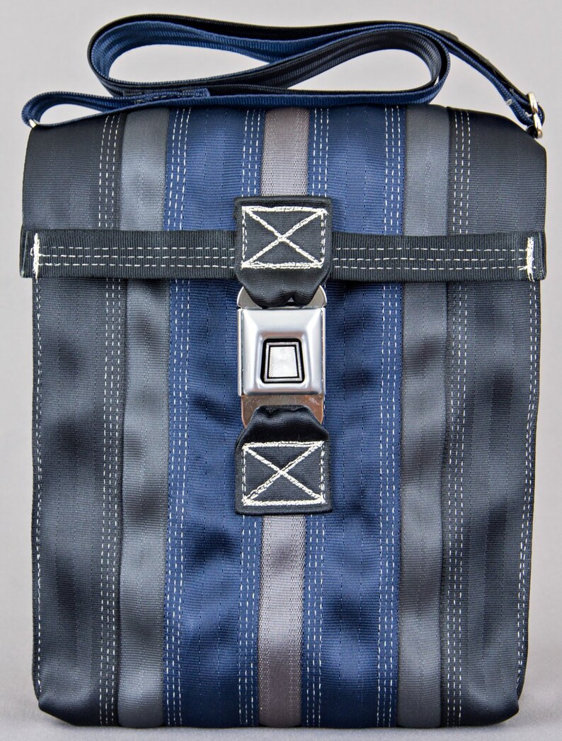 Small Messenger Bag Seatbelt Messenger Bag Gifts for Back to School Black Gray and Navy Purse Seatbelt Bag Gifts for Her Gifts for Him