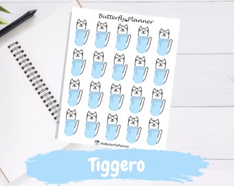 Winter Tiggero Cat Character Planner Stickers