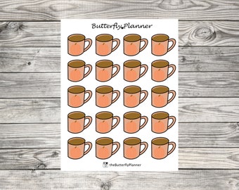 Pumpkin Coffee Mug Planner Stickers