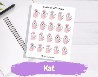 Winter Kat Character Planner Stickers