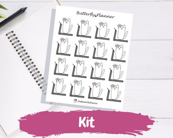 Treadmill Kit Cat Character Planner Stickers