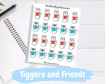 Reading Tiggero and Kat Character Planner Stickers