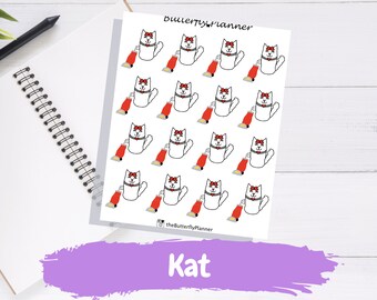 Vacuum Kat Character Planner Stickers