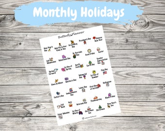 US Holiday Planner Stickers