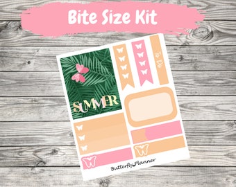 Summer Bite Size Planner Sticker Kit, Mini Sticker Kit, Daily Planner Stickers