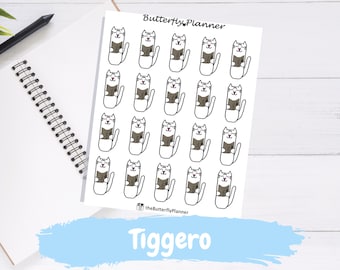 Reading Bible Tiggero Cat Character Planner Stickers