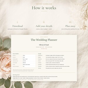 All-in-One Wedding Planner Spreadsheet, Excel & Google Sheets Template with Budget Tracker, Guest List, RSVP, Seating Chart and Checklist image 8
