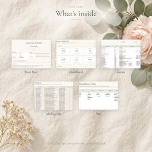 Wedding Guest List Template and RSVP Tracker, Guest List Spreadsheet for Excel & Google Sheets, Invitation, Address and Meal Tracker image 5