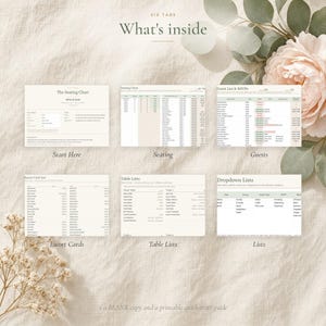 Wedding Seating Chart Template, Table Seating Plan Spreadsheet for Excel & Google Sheets, Alphabetical Escort Card List, Table Planner image 5