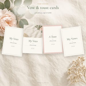 Wedding Vow Template and Writing Prompts, Fillable Vow Cards 4x6 5x7, Maid of Honor & Best Man Speech Template, Toast Worksheets image 5