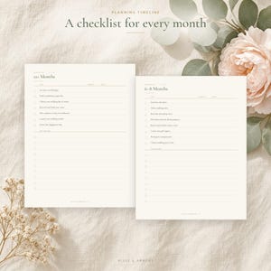 Printable Wedding Planner Binder, 50 Page Fillable PDF Wedding Planning Book with Checklist, Budget and Guest List, US Letter & A4 image 3