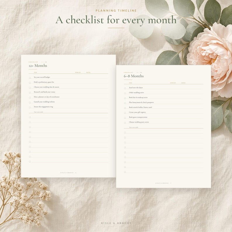 Printable Wedding Planner Binder, 50 Page Fillable PDF Wedding Planning Book with Checklist, Budget and Guest List, US Letter & A4 image 3