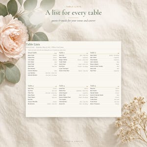 Wedding Seating Chart Template, Table Seating Plan Spreadsheet for Excel & Google Sheets, Alphabetical Escort Card List, Table Planner image 4
