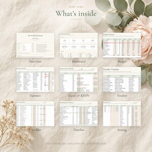 All-in-One Wedding Planner Spreadsheet, Excel & Google Sheets Template with Budget Tracker, Guest List, RSVP, Seating Chart and Checklist image 7
