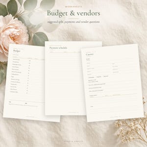 Printable Wedding Planner Binder, 50 Page Fillable PDF Wedding Planning Book with Checklist, Budget and Guest List, US Letter & A4 image 4
