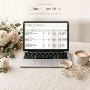 Wedding Day Timeline Template, Printable Wedding Itinerary and Schedule, Vendor Contact Sheet, Excel & Google Sheets Day of Timeline image 3