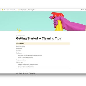 Cleaning Checklist Notion Template Instant Download, Simple Cleaning Checklist, Notion Chore Chart, Notion Cleaning Schedule image 3