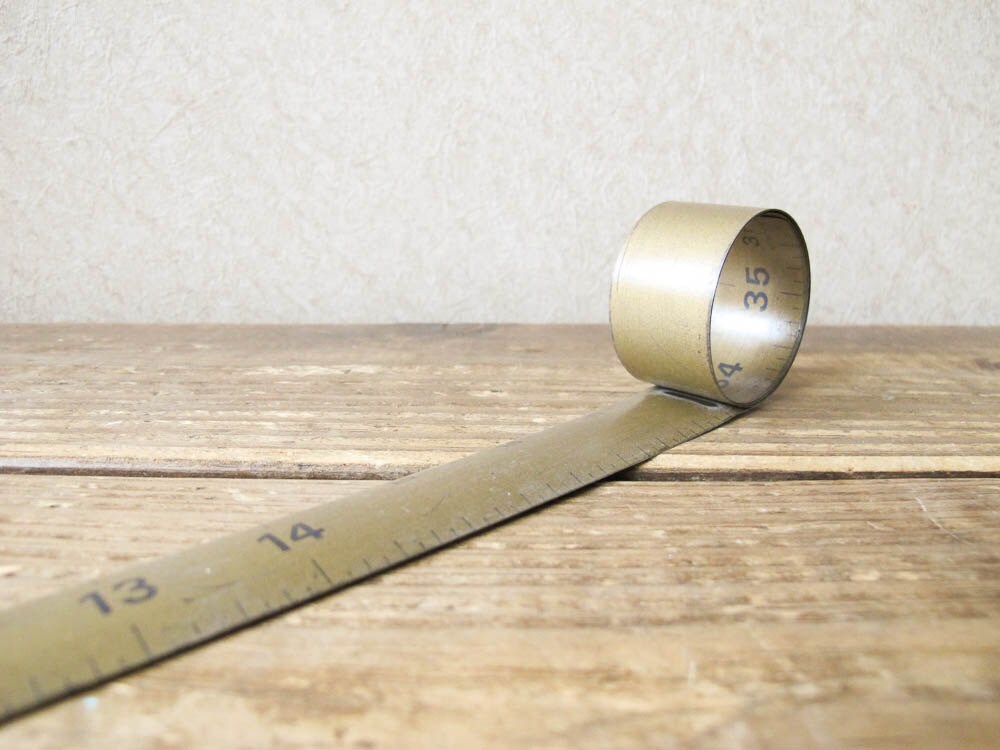 Vintage 36 spring rollup tape measure 1 yard metal Etsy
