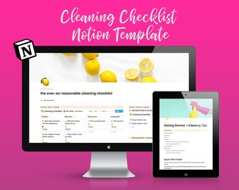Cleaning Checklist Notion Template | Instant Download, Simple Cleaning Checklist, Notion Chore Chart, Notion Cleaning Schedule