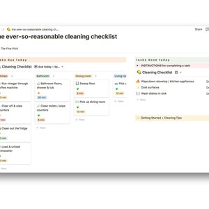 Cleaning Checklist Notion Template Instant Download, Simple Cleaning Checklist, Notion Chore Chart, Notion Cleaning Schedule image 4