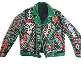 vintage studded punk jacket medium 42 leather subhumans misfits cheap sex total chaos oxymoron broken bones the adicts discharge - Misfits Christmas Sweater vintage studded punk jacket medium 42 leather subhumans misfits cheap sex total chaos oxymoron broken bones the adicts discharge - Misfits Christmas Sweater
