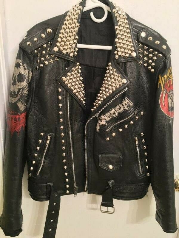 Vintage Leather Punk Jacket Bathory Venom Discharge Midnight | Etsy