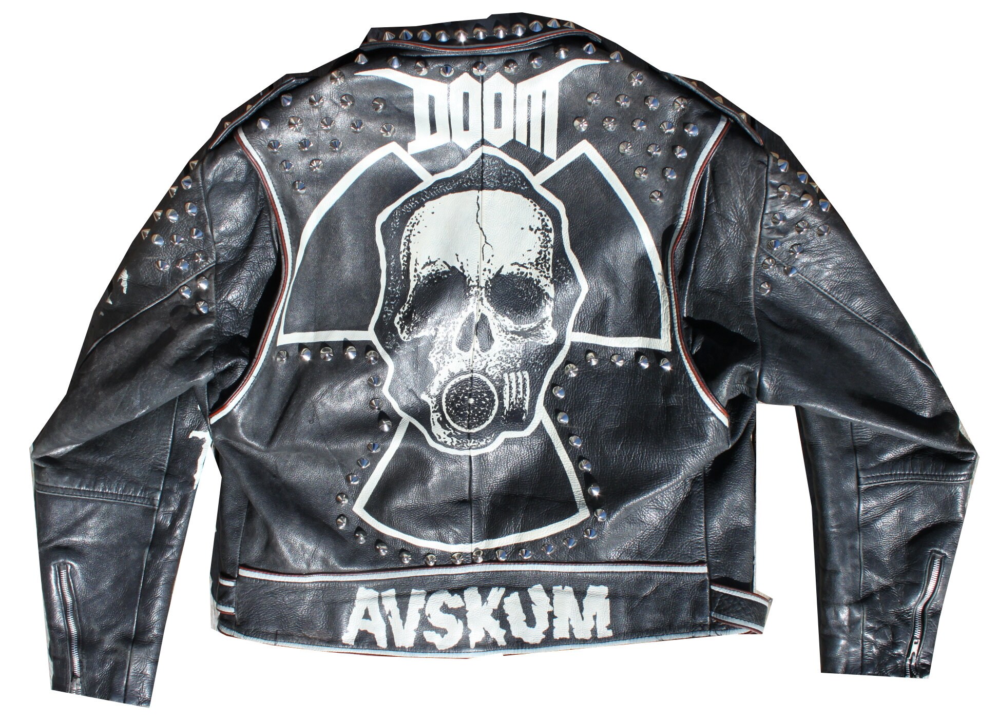 Studded Punk Leather Jacket Medium 42 Crust D Beat Doom Studded Punk Leather Jacket Medium 42 Crust D Beat Doom