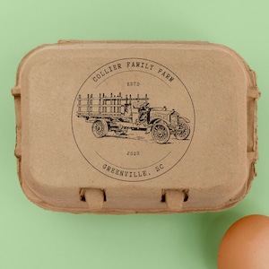 Farm Fresh Eggs Custom Name Stamp, Egg Carton Stamp, Duck Carton Stamp, Quail Egg Carton Stamp, Chicken Carton Stamp (2125)