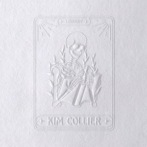 Tarotkaart skelet embosser of stempel • Boekembosser • Aangepaste boekstempel • Embosser • Uit de bibliotheek van • Gepersonaliseerde cadeau (2109)