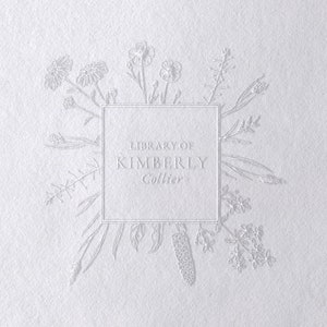 Floral Unique Library Stamp - Ex Libris - Custom Stamp Book Stamp -- Embosser -- From the Library of -- Personalized Gift (2053)