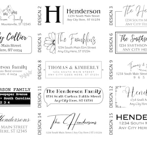 Sello de dirección autoentintable / Nombre de familia / Sello personalizado autoentintable / Dirección personalizada / Invitación de boda / Regalo de inauguración de la casa