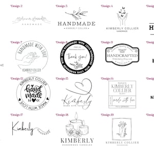 Handmade by Stempel, handmade with love by, erstellt von, Geschäfts stempel, Selbstfärber Stempel, personalisierter Namensstempel, Ladenstempel 55 Designs (HM)