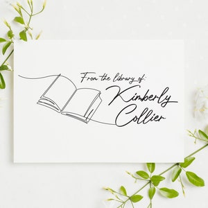 From the Library of Modern Minimalist Stamp | Bookplate | Ex Libris | Library Stamp | Book Stamp | Stamper Housewarming Gift | 1861