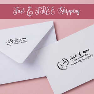 Hearts & Handwriting | Return Address Stamp | Custom Address Stamp | Self Inking | Address Stamp | Personalized Gift | (1297)