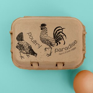 LARGE 2" x 3" Farm Fresh Eggs Custom Name Stamp, Egg Carton Stamp, Duck Carton Stamp, Quail Egg Carton Stamp, Chicken Carton Stamp (2124)