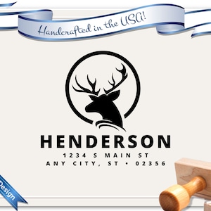 Deer Lodge Hunting | Return Address Stamp | Custom Address Stamp | Self Inking | Address Stamp | Personalized Gift | Style 1921