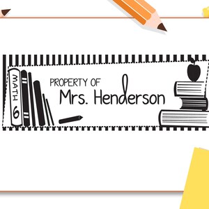 Property of Self-Inking, Wood Handle or Art Block Teacher Stamp, Student Stamp, Classroom Stamp (1168)