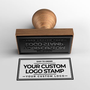 Custom Stamp Logo, Custom Stamp Large, Custom Rubber Stamp for business, Personalized Stamper self inking, Wood Business Stamp