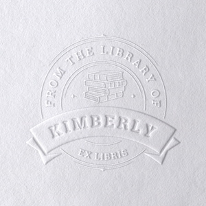 Banner, Bold, Library Stamp - Ex Libris - Custom Stamp Book Stamp -- Embosser -- From the Library of -- Personalized Gift (2052)
