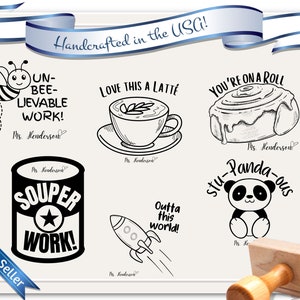 Teacher Sayings for Students Self-inking, Wood HandleTeacher Stamp, Classroom Stamp, School Stamp. Students will love these! See 30 designs