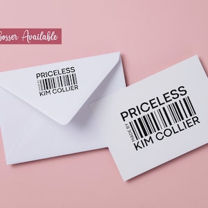 Personalized Handmade by | Made By | Handmade with Love | Priceless |Self Inking Modern Stamp Crafters Stamp | 2010