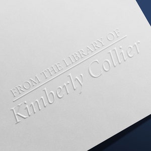 Minimalist, Modern Book Stamp - Ex Libris - Custom Stamp Book Stamp -- Embosser -- From the Library of -- Personalized Gift (2054)