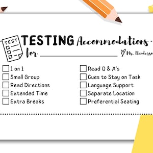Liste de contrôle des hébergements de test Auto-encreur, manche en bois ou tampon d’enseignant de bloc d’art, tampon de salle de classe, tampon d’école, GRANDE TAILLE (2064)