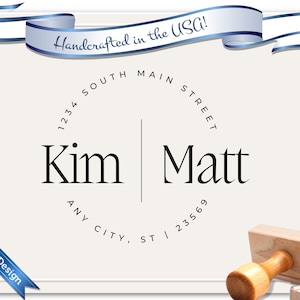 Two Names, Couple | Return Address Stamp | Custom Address Stamp | Self Inking | Address Stamp | Personalized Gift | Style 1944