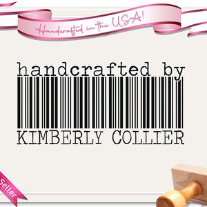 Handcrafted Barcode - Custom Rubber Stamp Return Address Stamp -- Personalized Gift -- Style 1406