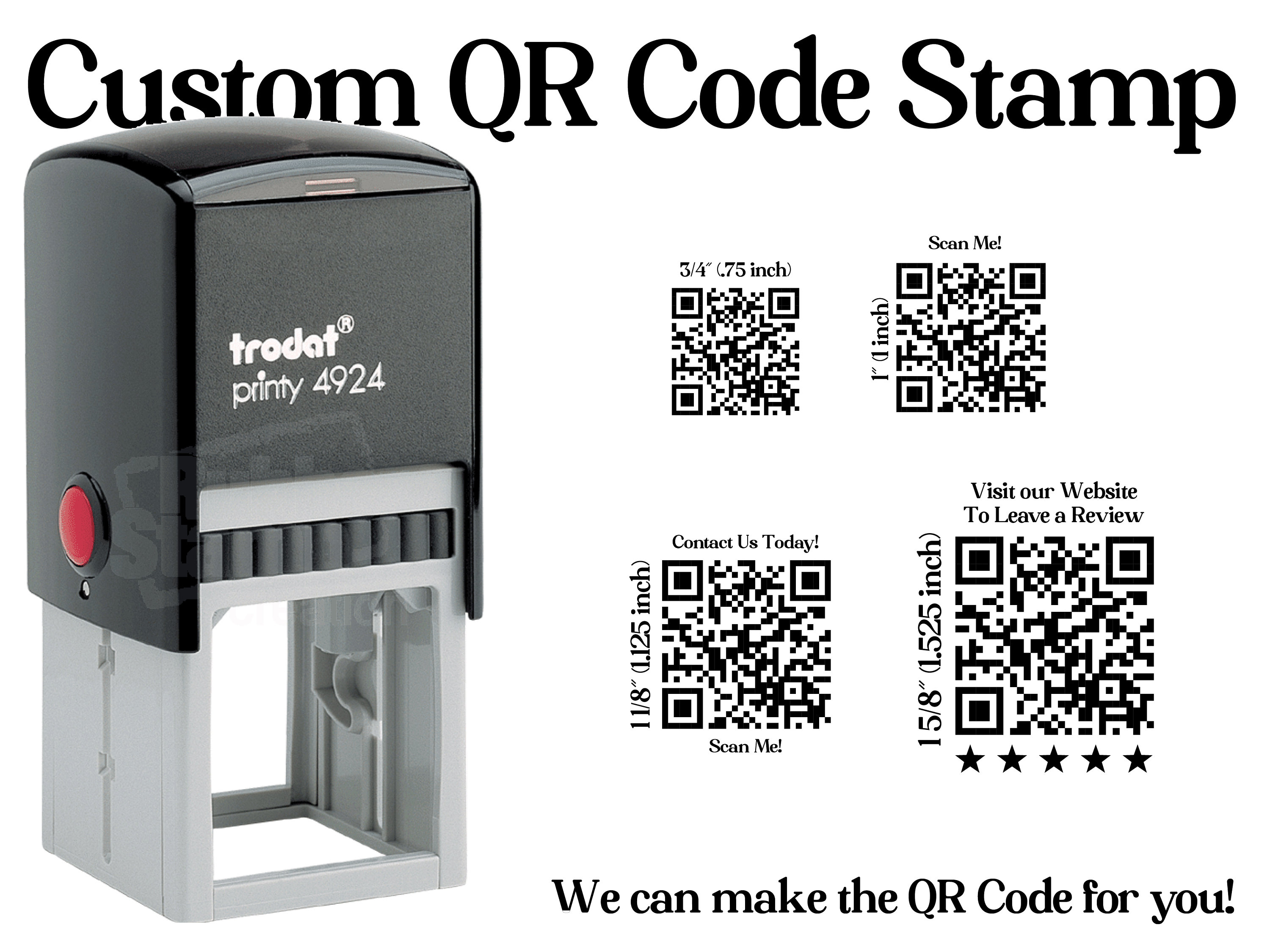 Self-inking QR Code Stamp for Business or Personal Use, Business QR ...