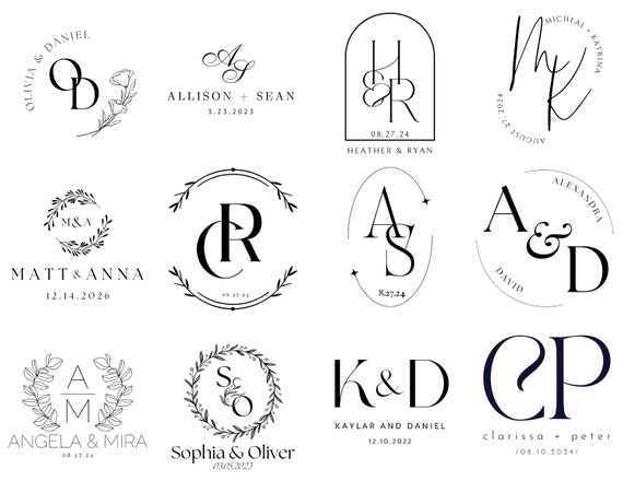 Personalized Wedding Monogram or Save The Date, Wedding Logo Stamp or Embosser, Wedding Invitation Stamp 30 Designs to Choose From
