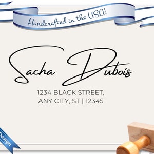 Large Name Custom Rubber Stamp Self Inking Address Stamp -- Personalized Gift -- Style 1875