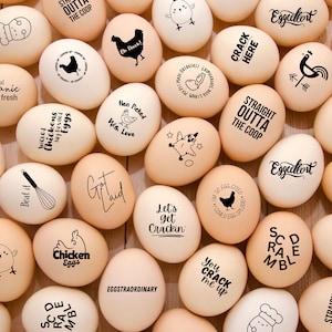 42 Options Mini Egg Stamp, Mix & Match! Farm Fresh Eggs Stamp, Chicken Egg Stamp, Chicken Lover, Hen Stamp, Organic Egg Stamp