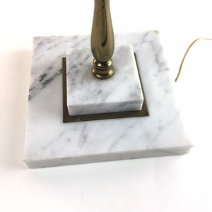 Vintage Adjustable Brass Single Arm Desk Lamp Square Marble Base Tabletop Light, Bankers Lamp, Brass Flower Decor, Tilt Lamp, image 6